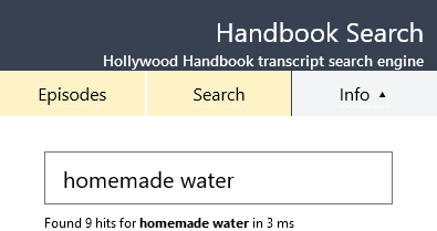 Hollywood Handbook search engine